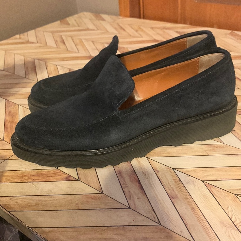 Aquatalia black suede loafer
